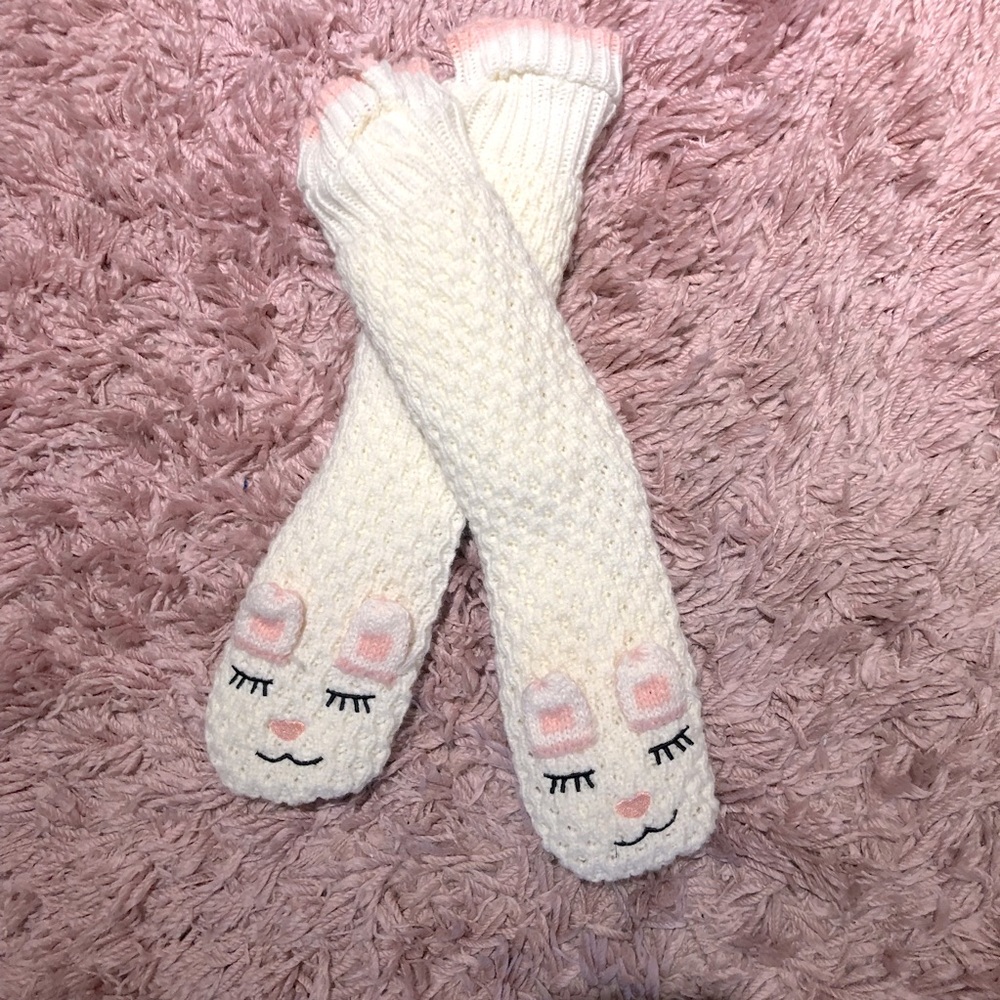 Adorable Faux Fur Lined Bunny Slipper Socks